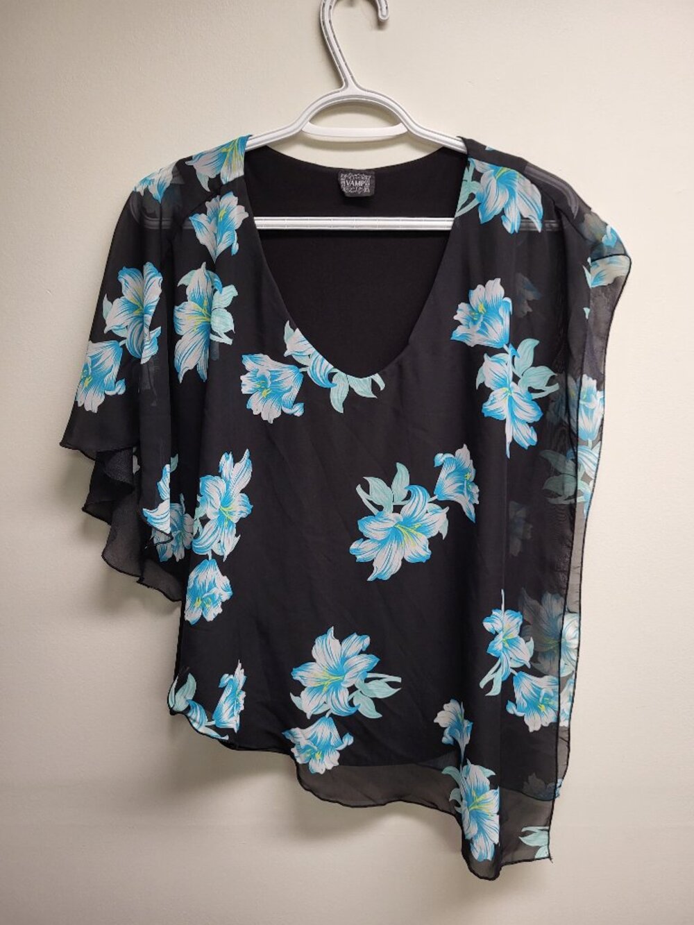 VAMP Floral Sheer Blouse Medium Made In Canada